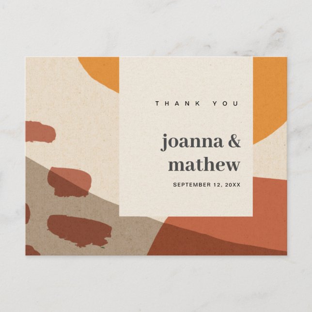 CARTE POSTALE MERCI MARIAGE ARTISTIQUE ABSTRAIT MODERNE (Devant)