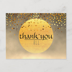 Carte Postale Merci Mariage Confetti Parties scintillant Sunset