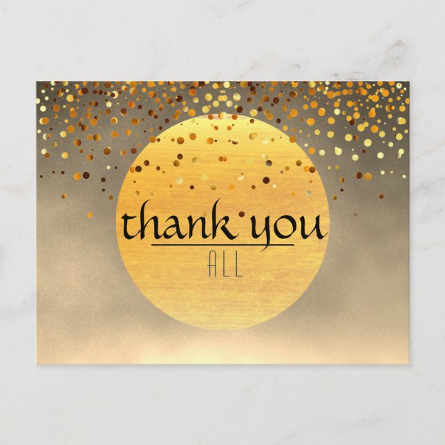Carte Postale Merci Mariage Confetti Parties scintillant Sunset  (Devant)