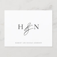 Merci Mariage de Monogramme noir et blanc