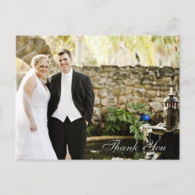 Carte Postale Merci Mariage de script Love and Thanks (Devant)