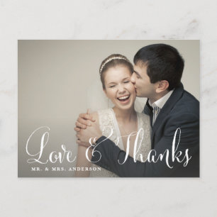 Carte postale Merci Mariage de script Whimsical