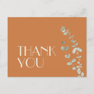 Carte Postale Merci Mariage en terre cuite Eucalyptus Deco