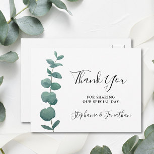 Carte postale Merci Mariage Eucalyptus