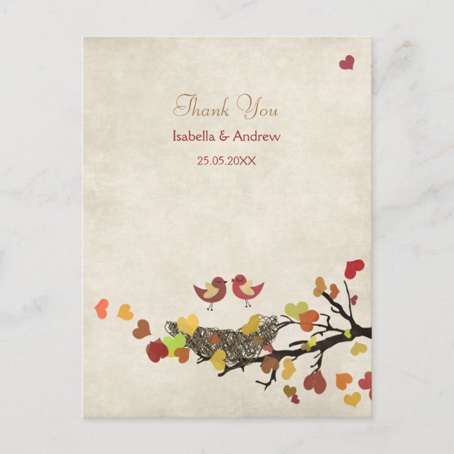 Carte Postale Merci Mariage Love Nest (Devant)