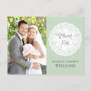 Carte postale Merci Mariage Mint Lace Doily