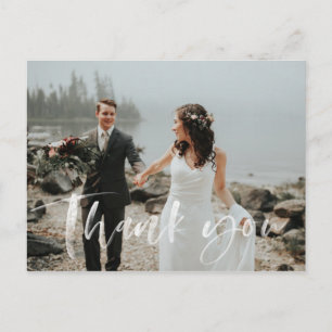 Carte postale Merci mariage moderne lettré à la ma