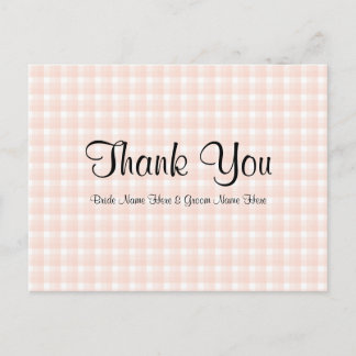 Carte Postale Merci Mariage Motif Peach Pink