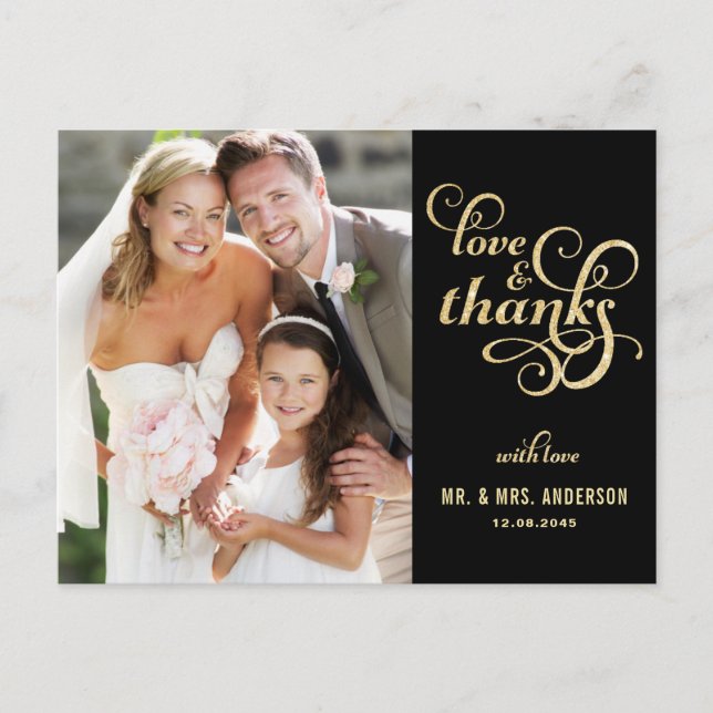 Carte postale Merci Mariage Parties scintillant Go (Devant)