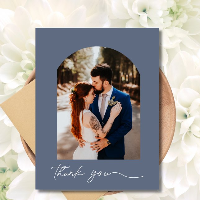 Carte Postale Merci Mariage photo Arch personnalisé (Custom Arch Photo Wedding Thank You Postcard)