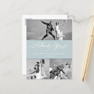 Carte Postale Merci Mariage Photo Bande Et Script À Pistolet