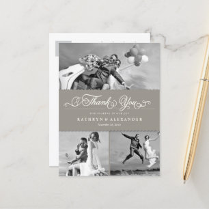 Carte Postale Merci Mariage Photo Bande Et Script À Pistolet