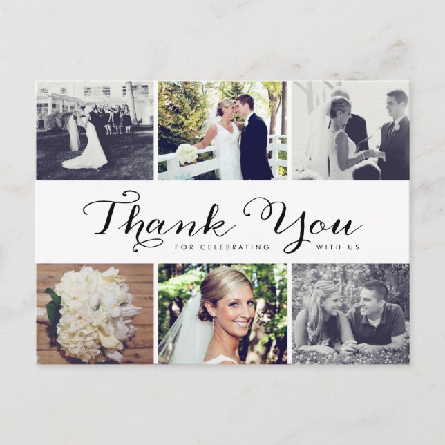 Carte postale Merci Mariage photo multiple (Devant)