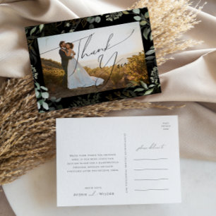 Carte Postale Merci Mariage photo vert noir et or