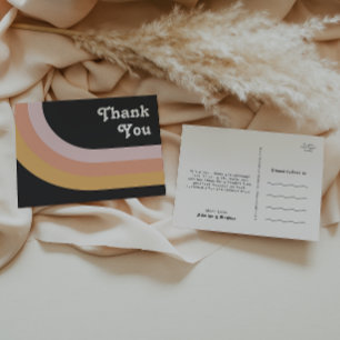 Carte Postale Merci Mariage sombre Rainbow des années 70