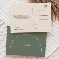 Merci Mariage vert simple Boho Arch Sage