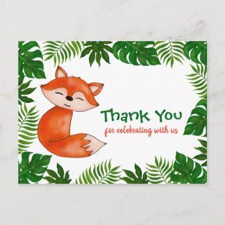 Carte Postale Merci mignon du baby shower | de Fox | de bébé