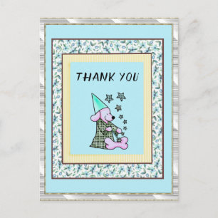 Carte Postale Merci Mint Floral mignon Chien