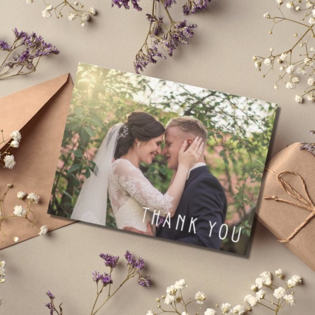Carte Postale Merci Modern Wedding Photo (Créateur téléchargé)