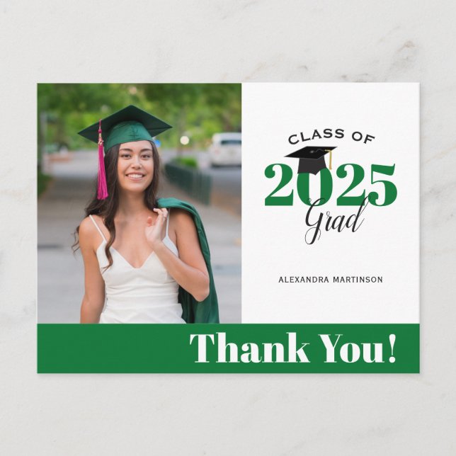 Carte Postale Merci moderne de graduation photo verte (Devant)