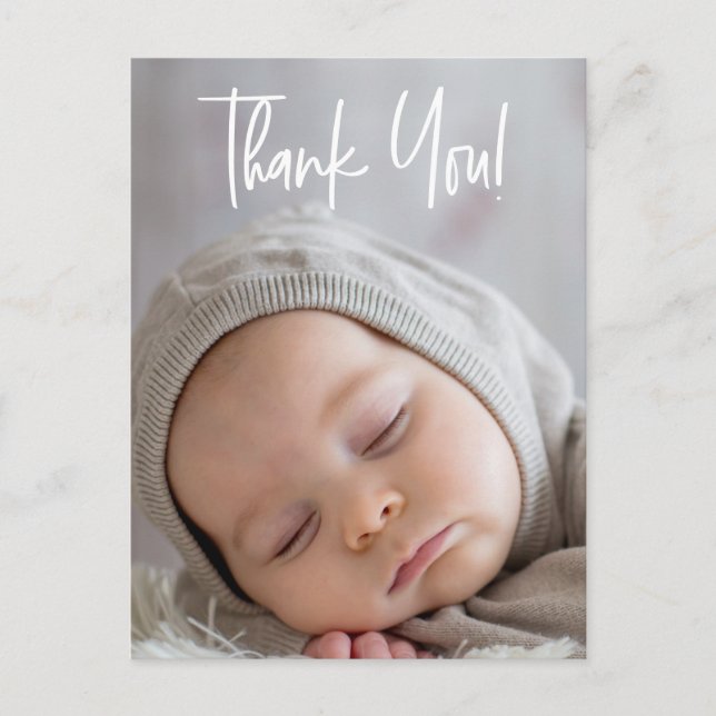 Carte Postale Merci moderne  photo bébé Faire-part (Devant)