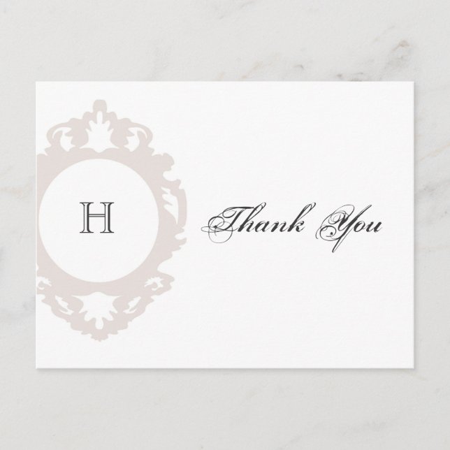 Carte postale Merci Monogramme (Devant)