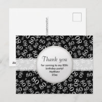 Merci : Motif de numéro d'anniversaire noir et bla