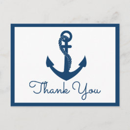 Carte Postale Merci nautique Marine Ancre Mariage Plage Océan