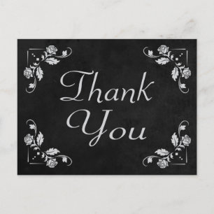 Carte postale Merci noir Chalkboard Floral