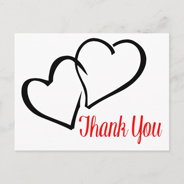 Carte postale Merci Noir Et Coeur Rouge (Devant)