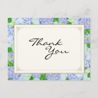 Merci Notes Blue Hydrangea dentelle Floral Forme