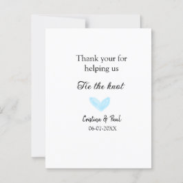 Carte Postale merci nouer le nœud cœur bleu mariage rustique