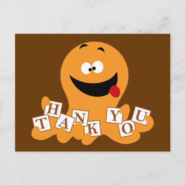 Carte Postale Merci octopique (Devant)