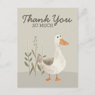 Carte postale Merci oie à l'aquarelle mignonne