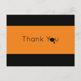 Carte Postale Merci Orange Black Bold Graduation