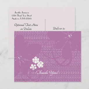 Carte postale Merci, Pale Violet Floral