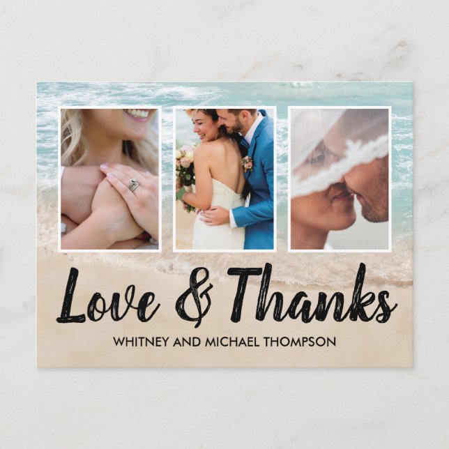 Carte Postale Merci photo à plusieurs Mariages de plage (Devant)