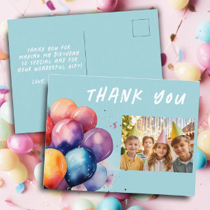 Carte Postale Merci photo Anniversaire de enfant de ballons colo