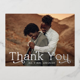Carte postale Merci photo classique Elegance Foil