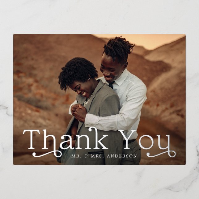 Carte postale Merci photo classique Elegance Foil (Recto)