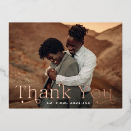 Carte postale Merci photo classique Elegance Foil