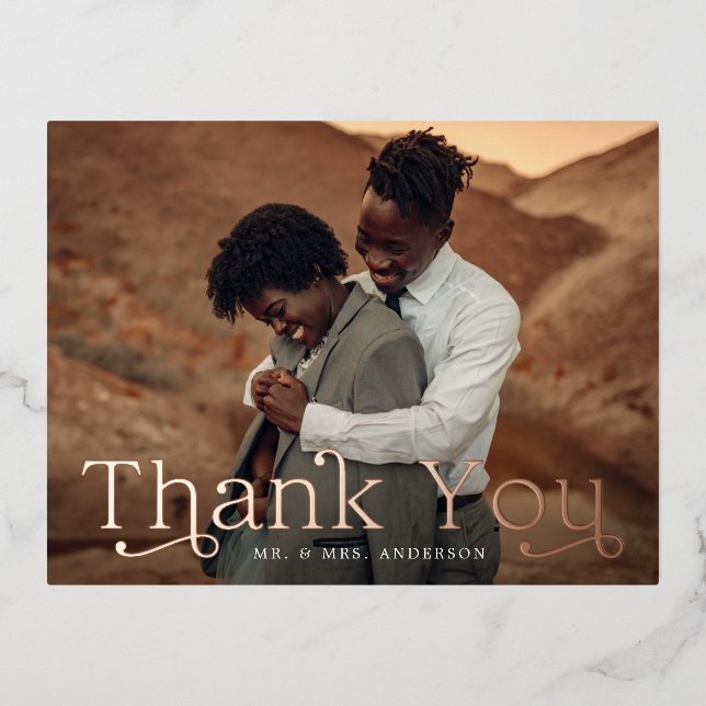 Carte postale Merci photo classique Elegance Foil (Recto)