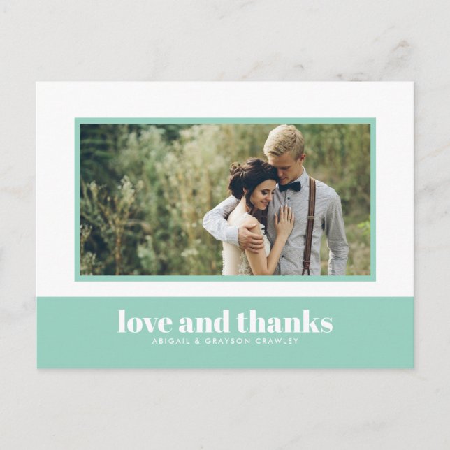 Carte postale Merci photo couleur de la menthe (Devant)