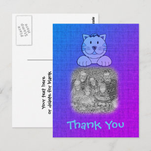 Carte Postale Merci photo Cute Blue Cat