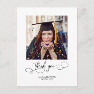 Carte Postale Merci photo de graduation de script moderne
