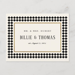 Carte Postale Merci photo de la frontière noire et or