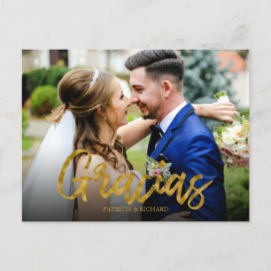 Carte Postale Merci Photo de Remerciement de Mariage en Écriture