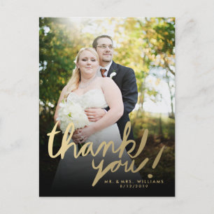 Carte postale Merci photo Faux Gold