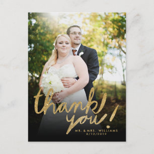 Carte postale Merci photo Faux Parties scintillant