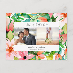 Carte postale Merci photo Fleurs tropicales